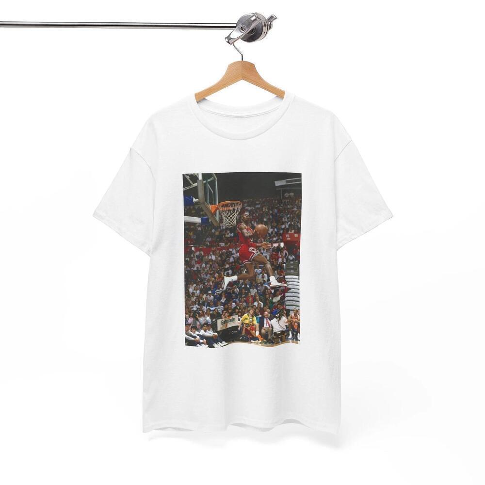 Michael Jordan Tshirt Retro Dunk Contest Chicago Bulls Unisex Heavy Cotton Tee